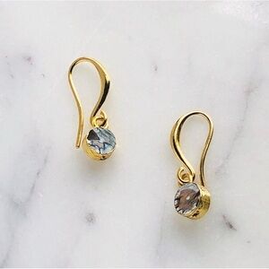 18K Gold Plated Abalone Shell Hook Charm Earrings